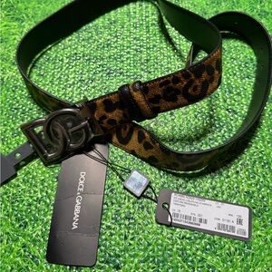 Dolce & Gabbana reversible Animal Print Belt with Black Accents NWT